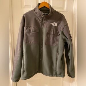 North Face Men's XL Olive Green & Black Heavy Fleece Jacket